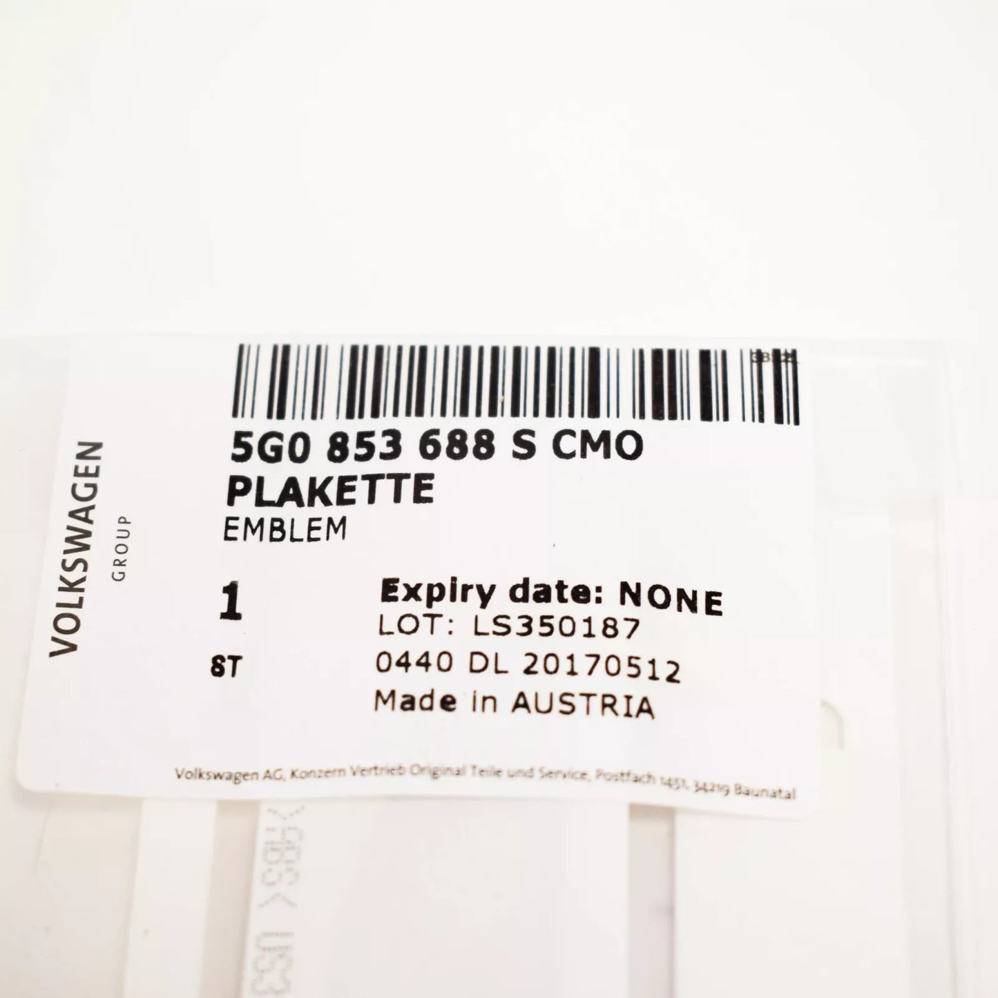 NEW VW GOLF MK7 GTI R32 RIGHT SIDE WING EMBLEM BADGE 5G0853688SCMO ORIGINAL