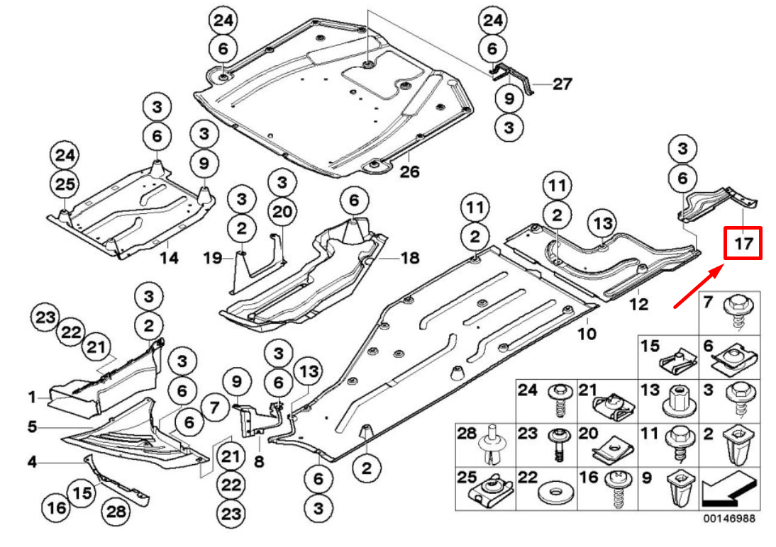 new bmw 7 e65,e66,e67 rear right deflector lip 7030708 51717030708 original