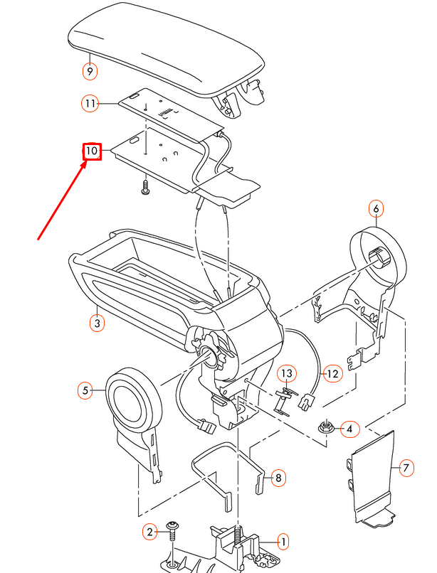 NEW AUDI A1 8X ARMREST INSERT 8X0864981 ORIGINAL
