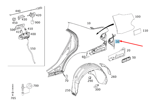 new mercedes-benz e w212 rear right tail lamp mount a2126300489 original