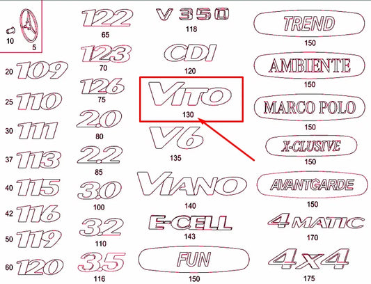 NEW MERCEDES-BENZ VITO W639 REAR EMBLEM NAME PLATE BAGDE A6398171400