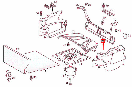 Genuine Mb E W124 Luggage Compartment Bottom Panelling A1246942425 Original