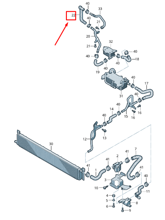 NEW AUDI RSQ8 ENGINE COOLANT HOSE 4M0121449EE ORIGINAL