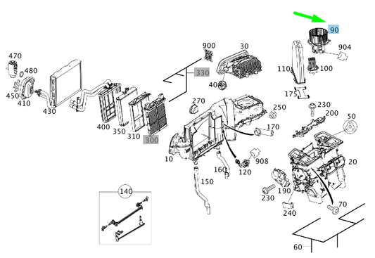 new mercedes-benz c w204 heater blower fan rhd a2128200808 original