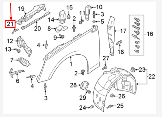 new audi a5 8w6 front right forward fender protection film 8w6823746 original