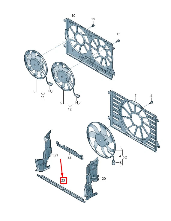 NEW AUDI Q8 4M FRONT LOWER RADIATOR SUPPORT AIR DUCT 4M0121286A ORIGINAL