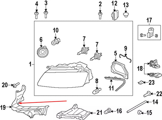NEW AUDI A5 HEADLIGHT MOUNT BRACKET LEFT SIDE 8T0805607