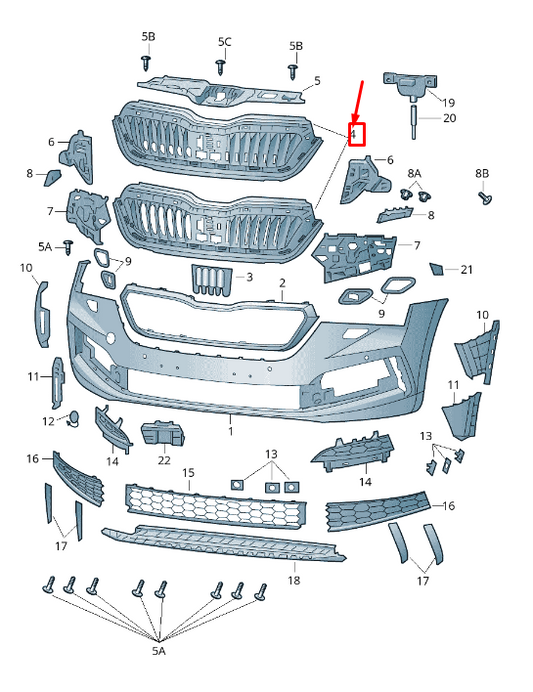 new skoda kamiq radiator grille 657853653azd4 original