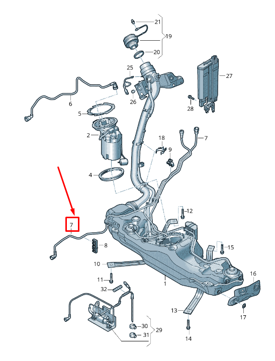 new skoda octavia 5e mk3 fuel breather line 5q0201160ar original