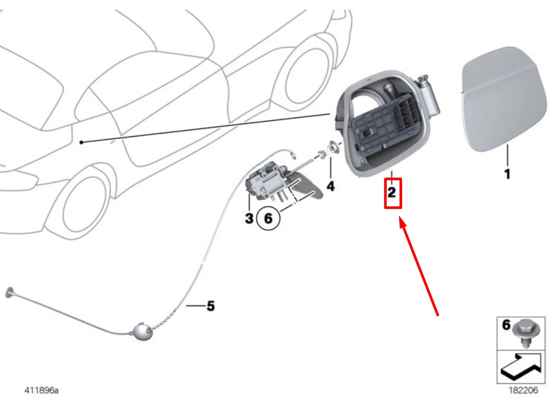 NEW BMW Z4 ROADSTER E89 FUEL TANK COVER POT 51177191267 7191267 ORIGINAL
