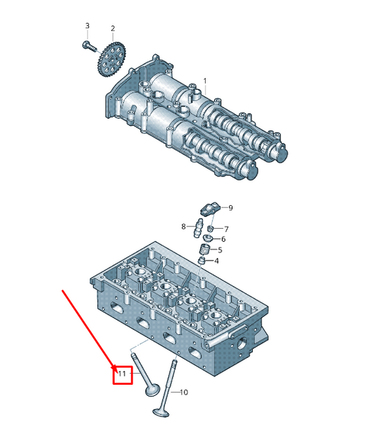 new vw cc 35 engine exhaust valve 03c109611q original