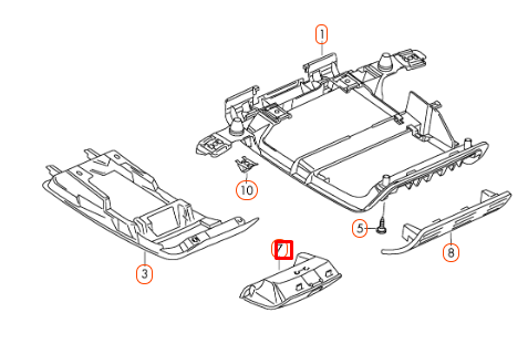NEW VOLKSWAGEN CC GLASSES STORAGE COMPARTMENT 1K0868837G Y20 ORIGINAL