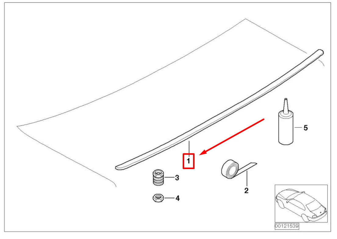 NEW BMW 3 E46 REAR LIP TRUNK SPOILER 7894050 51717894050 ORIGINAL