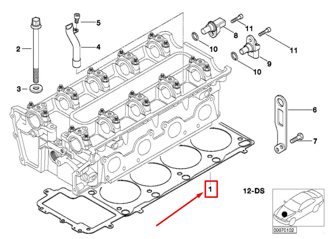 NEW BMW 5 E39 ENGINE CYLINDER HEAD GASKET 7833733 11127833733 ORIGINAL