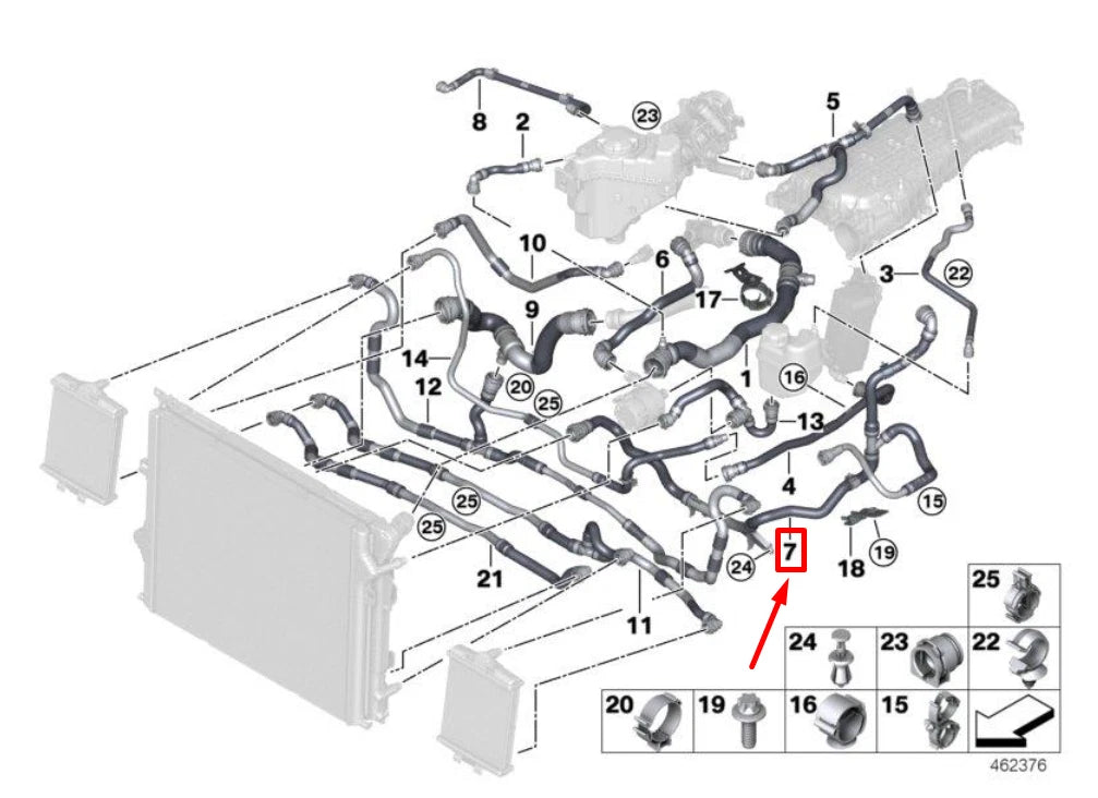 NEW BMW 3 F30, F80 COOLANT HOSE 17128634283 8634283 ORIGINAL