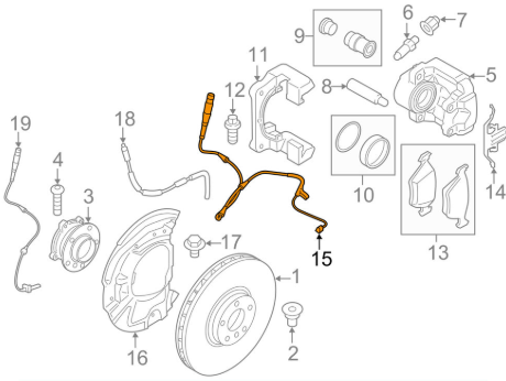 new bmw x5 f15 front brake disc pad wear indicator sensor 34356792567 original