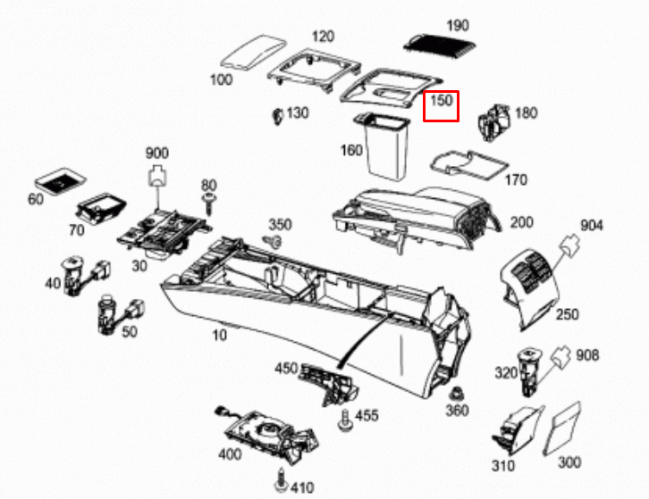new mercedes benz c w204 center console cover trim lhd a20468001079h44 original