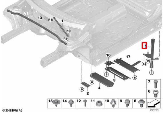 NEW BMW 2 ACTIVE TOURER F45 REAR LEFT TORSION STRUT 51617407055 ORIGINAL
