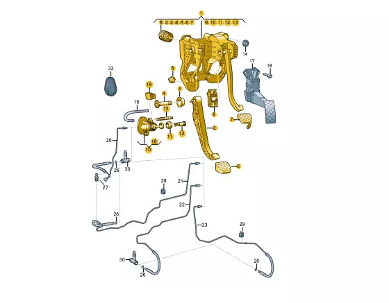 NEW VOLKSWAGEN CRAFTER FLATBED SZ BRAKE AND CLUTCH PEDAL LHD 2N1723031