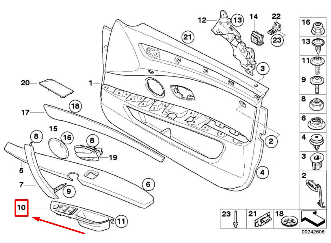 NEW BMW 5 E60 FRONT LEFT DOOR HANDLE RECESS TRIM 6983709 51416983709 ORIGINAL