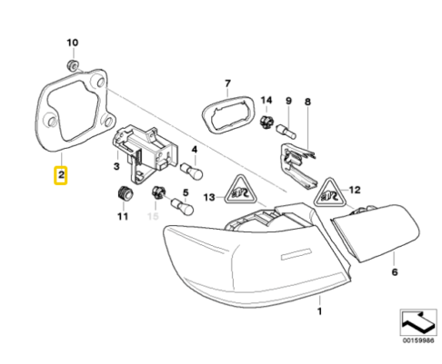 new bmw 3 e92 rear right tail light gasket seal 7174406 original