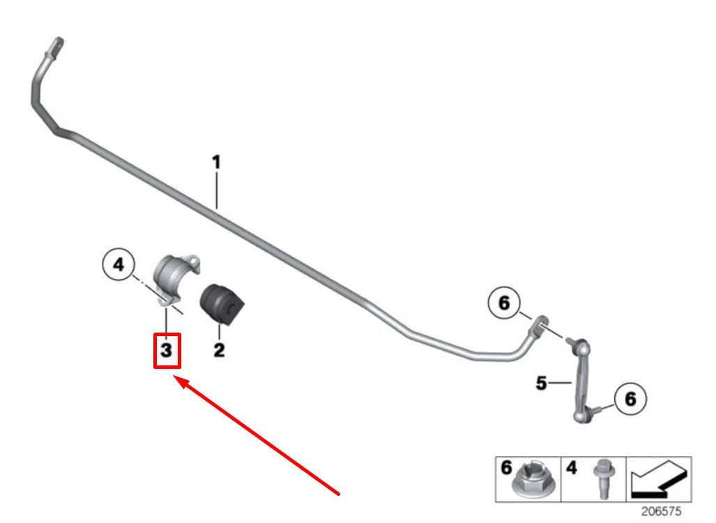NEW BMW 2 F22,F87 REAR SUSPENSION STABILIZER SUPPORT 6792208 33356792208