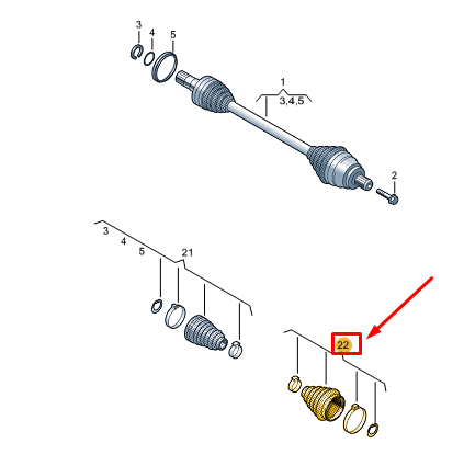 new vw tiguan ad rear outer drive shaft joint protect sleeve 5na598203 original