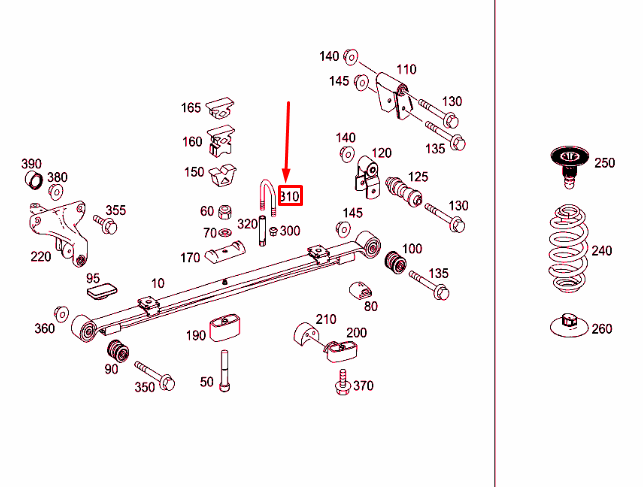 new mercedes-benz sprinter 906 rear suspension spring u bolt a9063251147