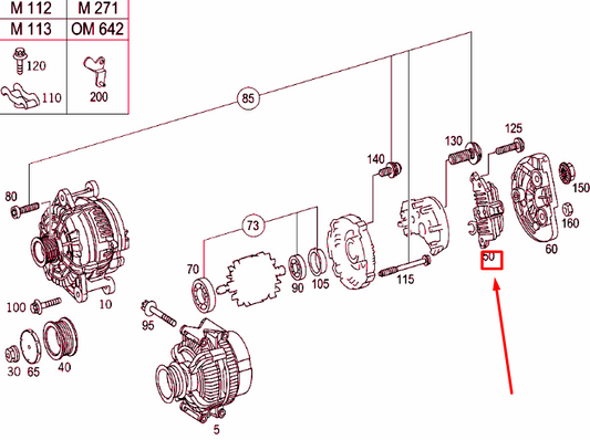 new mercedes-benz clk c209 alternator regulator switch a0031544006 original