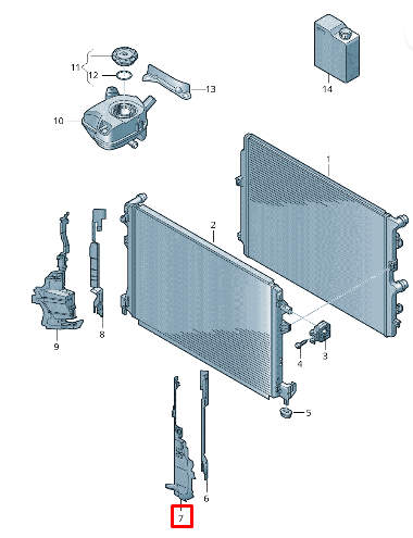 NEW VOLKSWAGEN POLO AW RADIATOR AIR GUIDE 2G0121283G ORIGINAL
