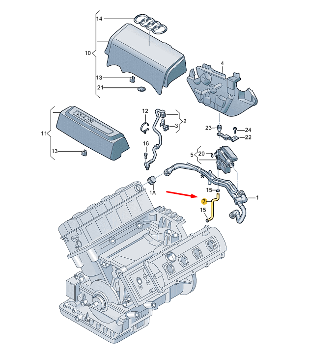new audi a6 c6 oil return hose line 079103783j original