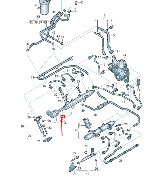 new vw touareg 7p mk2 fuel rail o-ring 057130119a original
