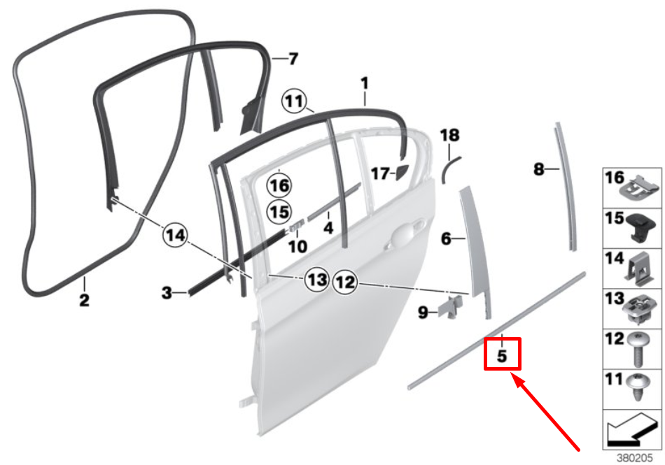 new bmw 3 f30, f80 rear right outer door duct cover 51357258294 7258294 original
