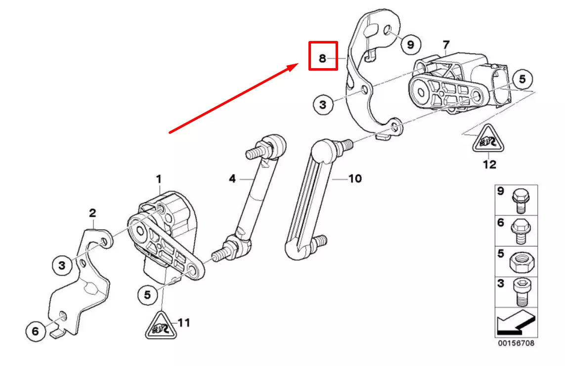 NEW BMW X5 E70 RIGHT RIDE HEIGHT SENSOR BRACKET 37146871400 6871400 ORIGINAL
