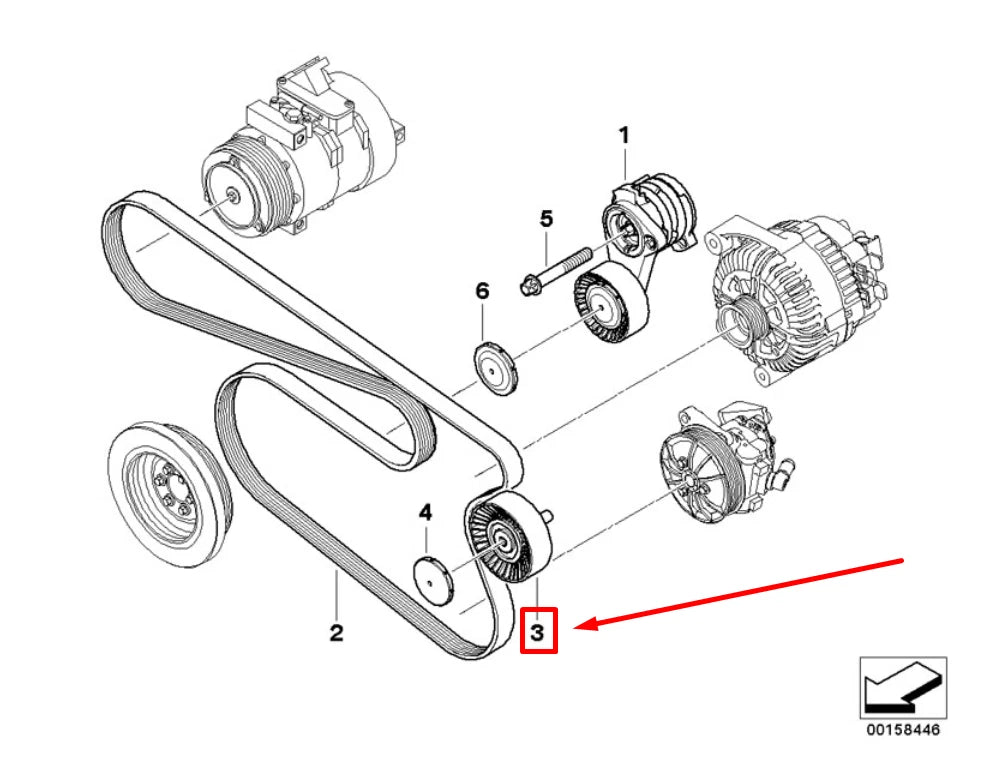 NEW BMW X3 F25 DRIVE BELT IDLER PULLEY 11288620023 8620023 ORIGINAL