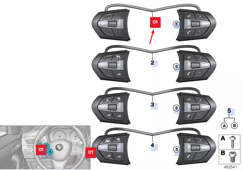 NEW BMW X2 F39 STEERING WHEEL MULTIFUNCTION SWITCHES 61317849408 7849408