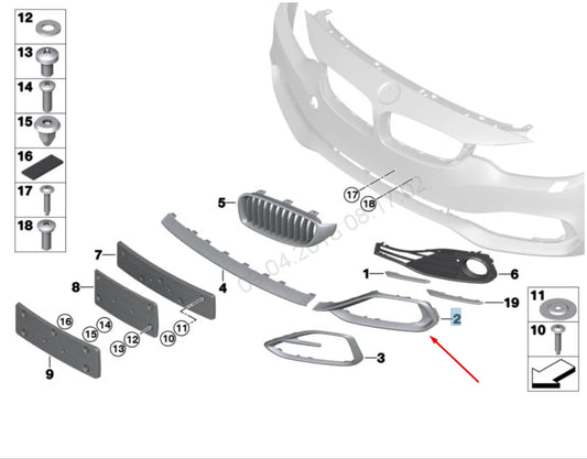 NEW BMW 4 F32 FRONT BUMPER SPORT LINE LEFT FINISHER 51117294839 7294839 ORIGINAL