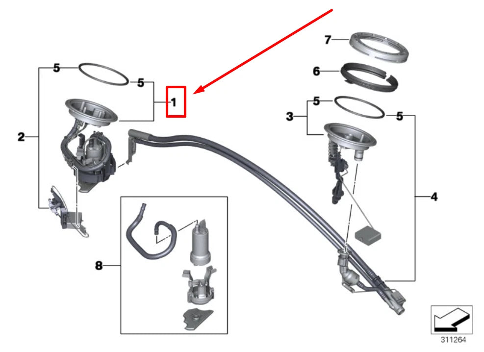 NEW BMW 7 E65, E66, E67 FUEL PUMP 7194000 16117194000 ORIGINAL