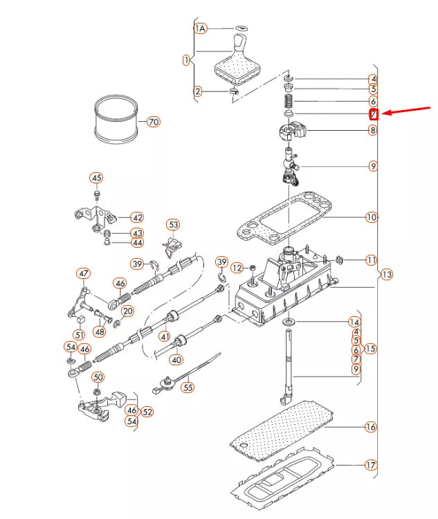 NEW AUDI A3 8P TRANSMISSION SHIFT LEVER LOWER BUSHING 1K0711067C ORIGINAL