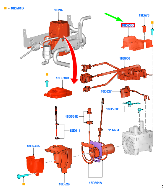 new ford transit custom mk1 aux fuel pre-heater module cover 1772854 original