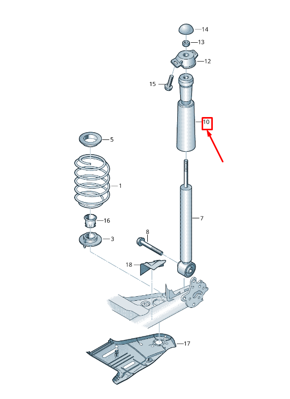 NEW AUDI Q2 GA REAR LEFT SHOCK ABSORBER STOP BUFFER 5Q0511358E ORIGINAL