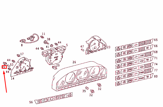 NEW MERCEDES-BENZ E W124 INSTRUMENT CLUSTER LIGHTING SOCKET A0005454019 ORIGINAL
