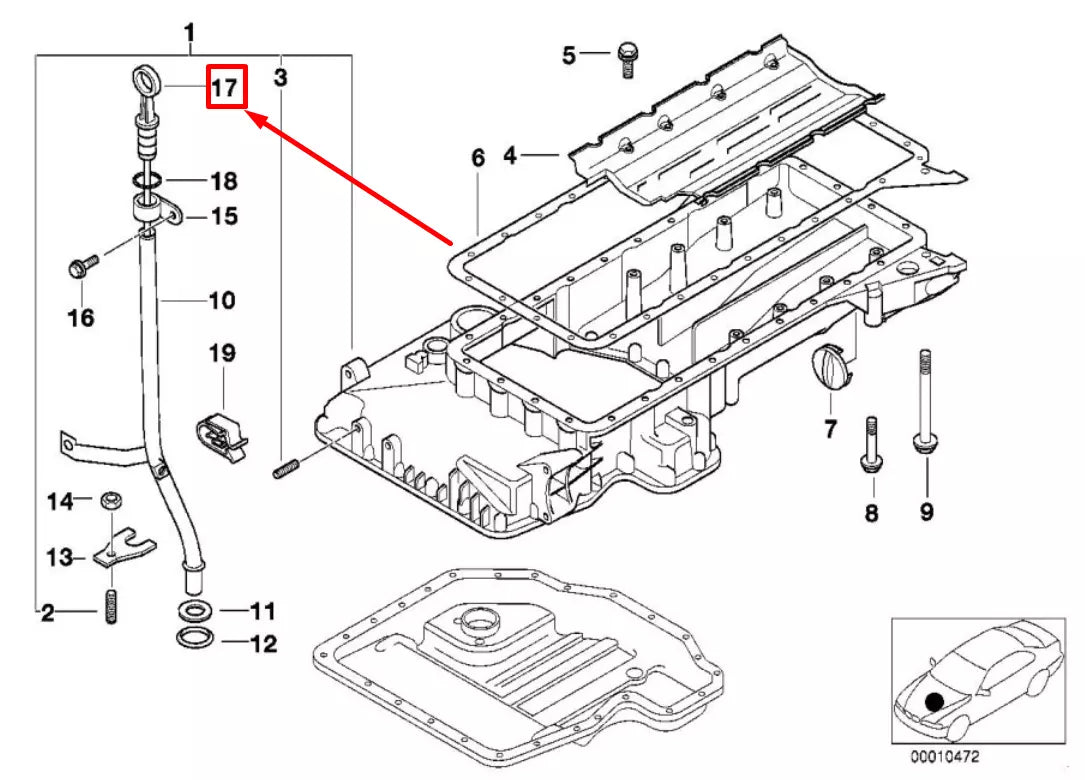 NEW BMW 5 E39 ENGINE OIL DIPSTICK 11431436230 1436230 ORIGINAL