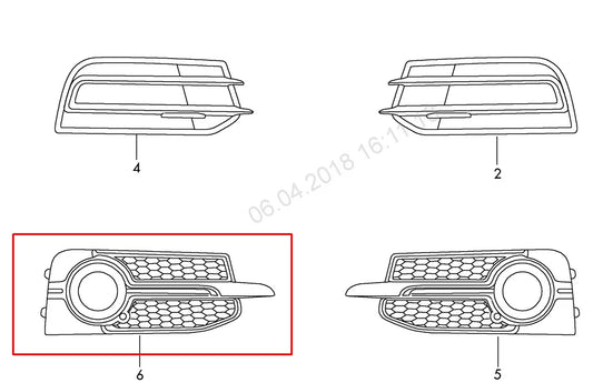 NEW AUDI A1 8X RIGHT FOG LIGHT GRILLE S-LINE 8X0807682B01C 8X0807682B ORIGINAL
