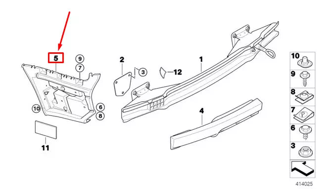 NEW BMW M3 COUPE E92 REAR RIGHT BUMPER M GUIDE 7900842 51127900842 ORIGINAL