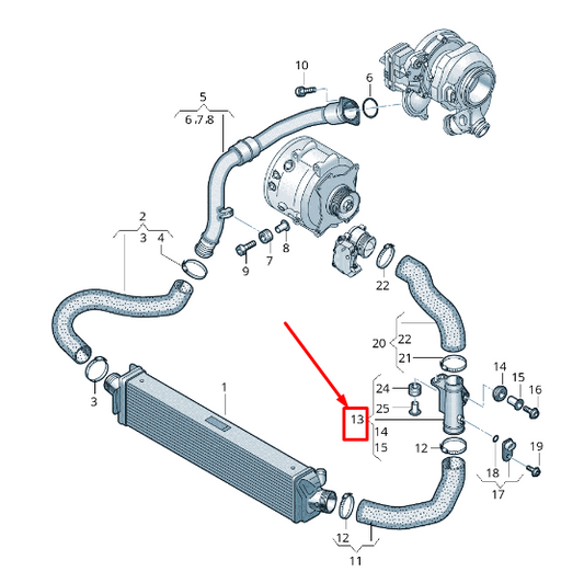 new audi a6 c8 left charge air cooler pressure pipe 4k0145673af original
