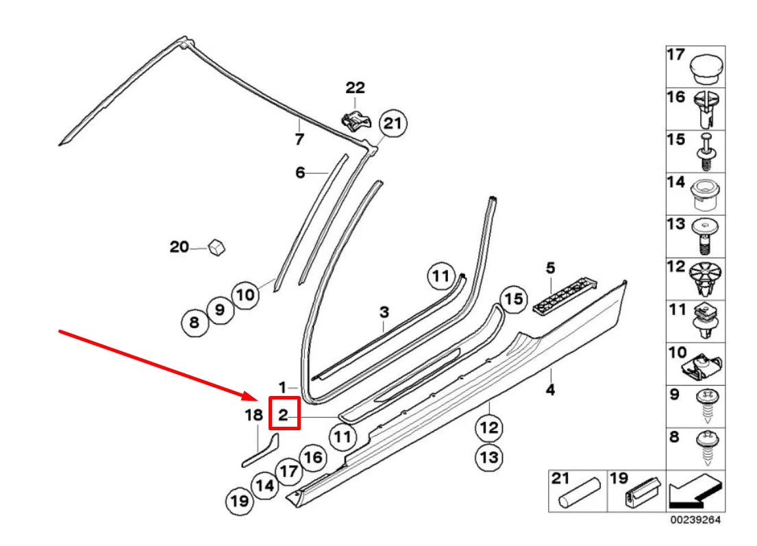 NEW BMW 3 COUPE E92 FRONT RIGHT DOOR SILL TRIM 51478046480 8046480 ORIGINAL