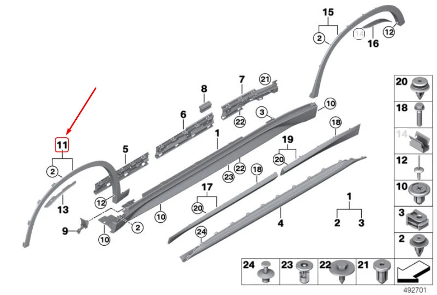 NEW BMW X1 F48 FRONT RIGHT M WHEEL ARCH COVER 51778067690 8067690 ORIGINAL