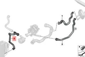 NEW BMW 4 COUPE F32 COOLANT FEED HOSE 64219363338 9363338 ORIGINAL