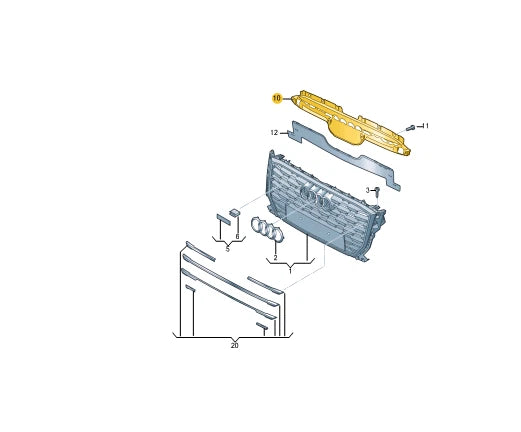 NEW AUDI Q2 GA FRONT BUMPER STRIKER PLATE 81A853037 ORIGINAL